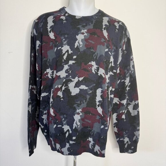 NWT Grafton Camo Sweater Lightweight Crewneck Long Sleeve Men's Sz L - Picture 1 of 12
